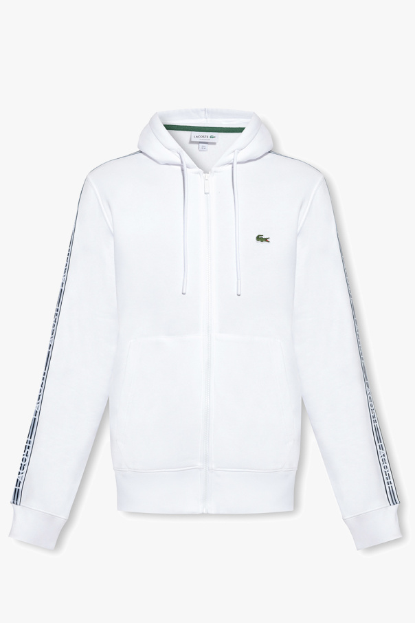 White Sweatshirt with logo Lacoste Biname fmedShops Switzerland el producto Lacoste Poly Fleece Tape 1 4 Zip Top